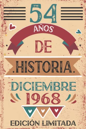 Comprar 54 Años De Historia Diciembre 1968: Libro visitas cuaderno 110 páginas felicitaciones idea Navidad regalo regalo Para la esposa novia mujer La madre Top Precio 2024 | regaloscumple.com