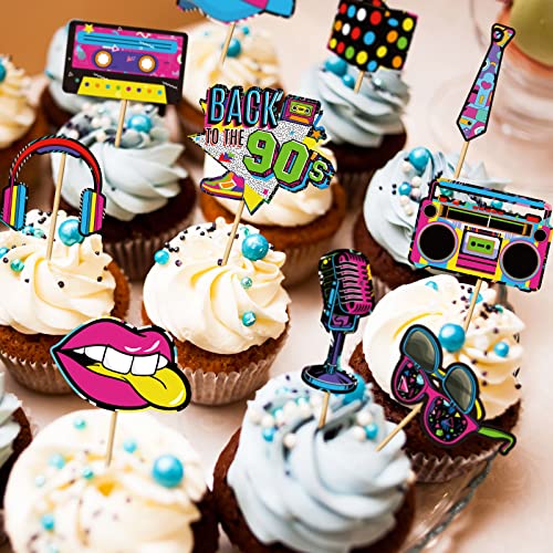 Comprar en Amazon Piezas Cupcakes Decoraciones Cumpleaños Tema S Fiesta 1990 DIY Topper Patines Style)
