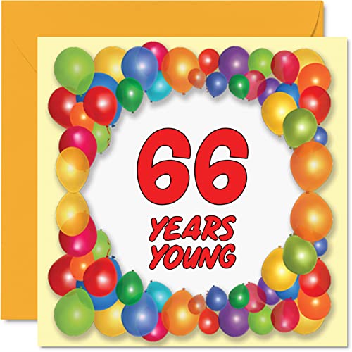 Comprar Fun 66th Birthday Cards for Men Woman - Years Young - Happy Birthday Card for Dad Uncle Grandad Nanny Cousin Gran Mum Auntie Regalos Grandma 145mm x 145mm Greeting Cards 66th Birthday Card Rebajas 2024 | regaloscumple.com