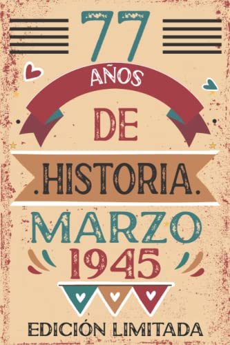 Comprar 77 Años De Historia Marzo 1945: 77 años. Libro visitas cuaderno 110 páginas felicitaciones idea regalo regalo Para la esposa BlackFriday novia mujer La madre Top Precio 2025 | regaloscumple.com