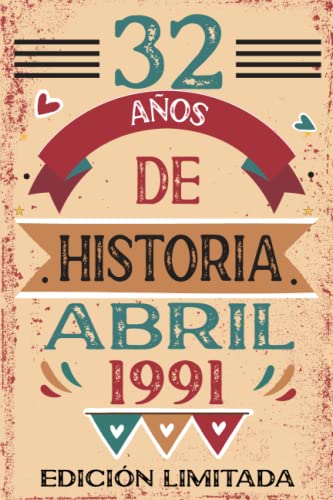 Consigue ahora 32 Años De Historia Abril 1991: Libro visitas cuaderno 110 páginas felicitaciones idea Promoción regalo regalo Para la esposa novia mujer La madre Top Precio 2024 | regaloscumple.com