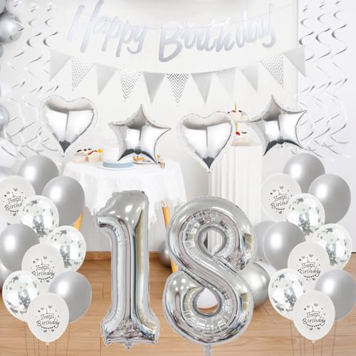 Comprar en Amazon Plata decoración cumpleaños 27 Años Hombre Mujer globos decoración, plata, deco