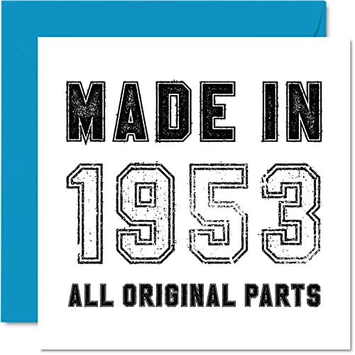 Comprar Stuff4 Tarjeta cumpleaños 71 para hombres y mujeres hecha en 1953 todas las piezas originales divertida tarjeta 71 cumpleaños para abuelo abuela mamá Promoción papá 145 mm x 145 mm tarjetas Rebajas 2024 | regaloscumple.com
