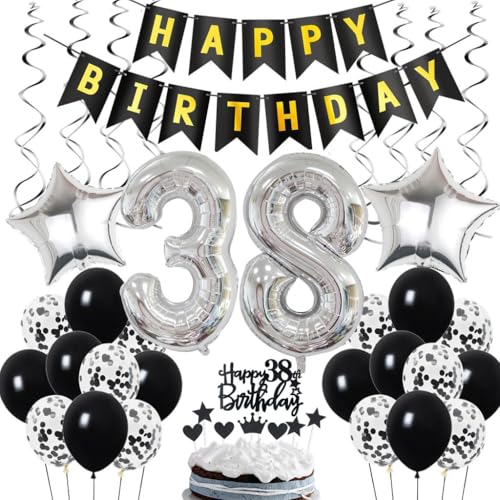 Consigue ahora Decoración 38 cumpleaños Deco Cumpleaños cumpleaños 38 años hombres Deco 38 cumpleaños hombre Deco 38 globos negro y plata Deco fiesta 38 cumpleaños con globos Deco 38 cumpleaños Rebajas 2025 | regaloscumple.com