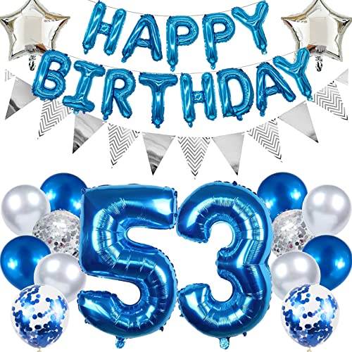 Comprar Ouceanwin Decoracion Cumpleaños 53 años Hombres Azul Globos 53 Cumpleaños Hombres Globos Catálogo Cumpleaños 53 años Hombres Happy Birthday Decoracione para Fiesta Cumpleaño 53 años Adultos Top Precio 2025 | regaloscumple.com