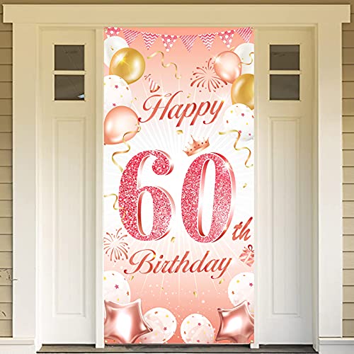 Comprar DPKOW Oro Rosa 60 Años Cumpleaños Decoración para Mujer Oro Rosa Pancarta para Mujer 60 Cumpleaños Puerta Fondo Catálogo Decoración para Mujer 60 Años Cumpleaños Mesa Jardín Decoración 185 x 90cm Rebajas 2023 | regaloscumple.com
