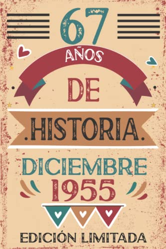Comprar 67 Años De Historia Diciembre 1955: Libro visitas cuaderno 110 páginas felicitaciones idea regalo regalo Para la esposa novia Catálogo mujer La madre Ofertas 2025 | regaloscumple.com