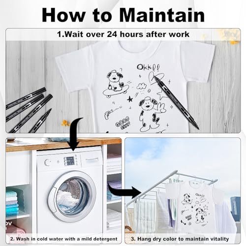 Comprar en Amazon GPLMQ Textil Negro, Rotuladores No y Doble Punta - Camisetas, Sombreros, y - Niños Adultos