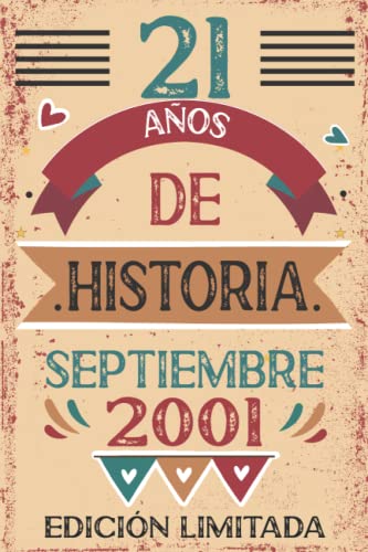 Comprar 21 Años De Historia septiembre 2001: Libro visitas cuaderno 110 páginas Ideas para regalar felicitaciones idea regalo regalo Para la esposa novia mujer La madre Ofertas 2024 | regaloscumple.com