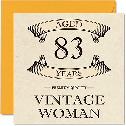 Comprar Tarjetas cumpleaños 83 vintage para mujeres 83 años divertida tarjeta cumpleaños para mamá hermana Promoción esposa abuela abuela tía 145 mm x 145 mm tarjeta felicitación para mujer Rebajas 2024 | regaloscumple.com