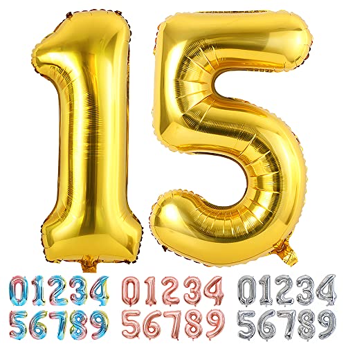 Consigue ahora Ponmoo Foil Globo Número 15 51 Dorado Gigante Numeros 0 1 2 3 4 5 Ideas para regalar 6 7 8 9 10-19 20-29 30 40 50 60 70 80 90 100 Grande Globos para La Boda Aniversario y Cumpleaños Fiesta Decoración Rebajas 2025 | regaloscumple.com