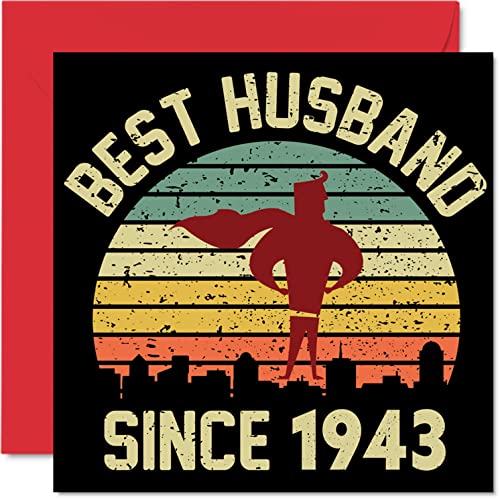 Consigue ahora Tarjeta aniversario roble para marido esposa – Mejor marido desde 1943 – Navidad Regalos I Love You tarjetas feliz 80 aniversario boda para pareja tarjetas felicitación 145 mm x 145 mm Top Precio 2023 | regaloscumple.com