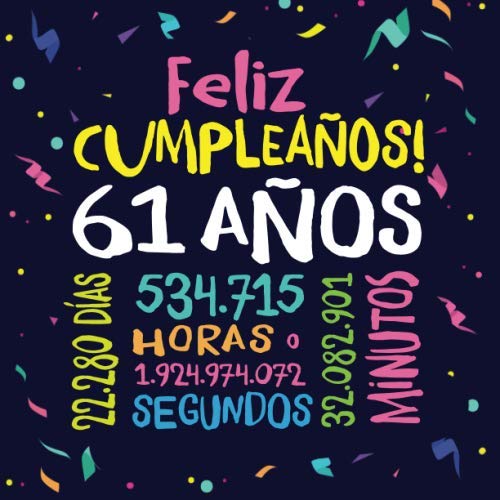 Oferta Feliz - Años: libro fiesta cumpleaños Decoración regalos hombres mujeres 61 - felicitaciones fotos invitados