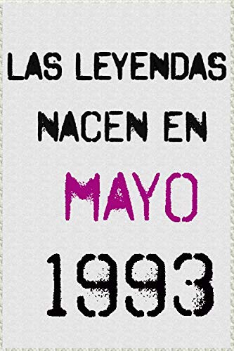 Consigue ahora Las leyendas nacen en mayo 1993 ; regalo cumpleaños 27 años Ideas para regalar para mujer y para hombres .forrado cuaderno notas ; liberta apuntes ; agenda o diario personal divertido regalo cumpleaños Ofertas 2025 | regaloscumple.com