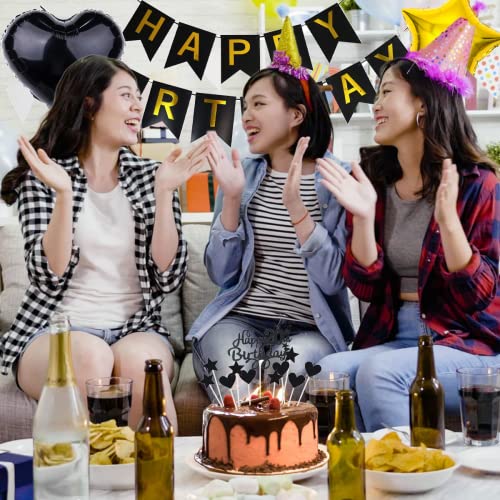 Ofertas Decoración Cumpleaños 27, Pastel Negro 27 Años Hombre, Fiesta Oro Negro, Hombre Mujer, Añ