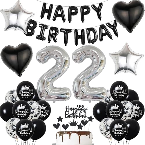 Comprar Decoración globos 22 cumpleaños hombre Negros globos 22 Años Decoracion Cumpleaños hombre Mujer 22 Años Decoracion Cumpleaños Mujer BlackFriday Decoracion 22 Cumpleaños Globos cumpleaños 22 años Mujer hombre Ofertas 2023 | regaloscumple.com