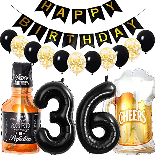 Consigue ahora Conruich Decoración Cumpleaños 36 años Hombre Mujer Globo Foil Whisky Cerveza Vaso Globo Vino Botella Cerveza Deco Gigante Número 36 Fiesta Cumpleaños Catálogo Kit para 36 años Mujer Ofertas 2025 | regaloscumple.com