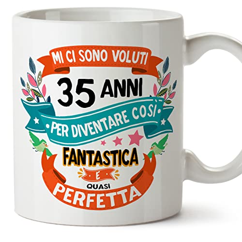 Consigue ahora MUGFFINS Tazas 35 Cumpleaños - En Italiano - Mi ci sono voluti 35 anni per diventare Cumpleaños cosi fantastico - 11 oz - Regalo original y divertido Rebajas 2024 | regaloscumple.com