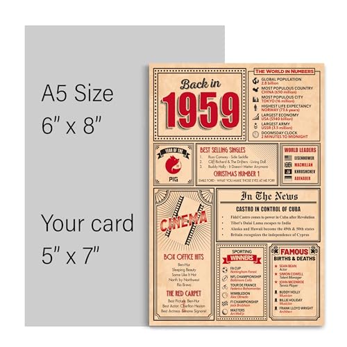 Ofertas en regaloscumple.com 64 Tarjeta felicitación este año en 1959, tarjeta felicitación hombres y