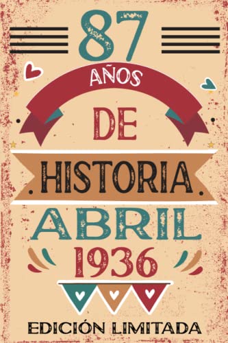 Comprar 87 Años De Historia Abril 1936: Libro visitas cuaderno 110 páginas felicitaciones BlackFriday idea regalo regalo Para la esposa novia mujer La madre Ofertas 2023 | regaloscumple.com