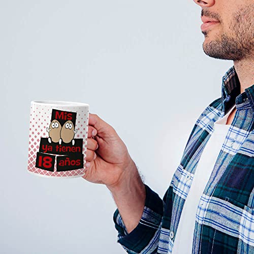 Oferta Flash Mundohuevo Taza Mis huevos ya tienen 18 años