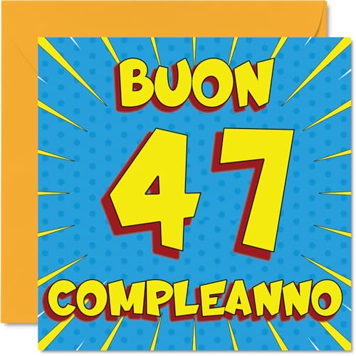 Comprar Stuff4 Tarjeta felicitación 47 cumpleaños para hombre - Cómics - Tarjetas feliz cumpleaños para hombre 47 años Navidad hijo hermano tío 145 mm cuadragésimo séptimo cumpleaños Rebajas 2025 | regaloscumple.com