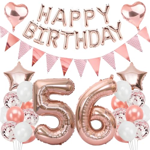 Consigue ahora Ouceanwin Globo 56 Cumpleaños Mujer Decoración Cumpleaños 56 años Cumpleaños Mujer Decoración Tarta Cumpleaños 56 años Mujer Oro Rosa Globos Happy Birthday Decoracion para Fiesta 56 Cumpleaños Adulto Ofertas 2025 | regaloscumple.com