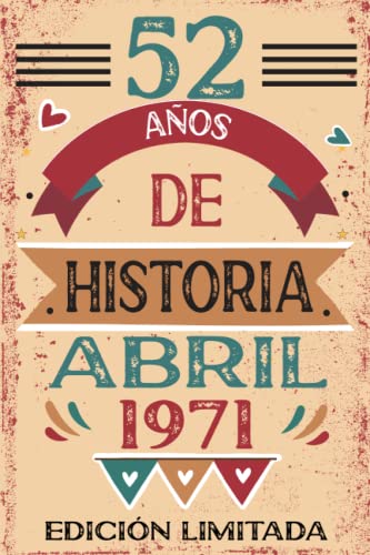 Comprar 52 Años Navidad De Historia Abril 1971: Libro visitas cuaderno 110 páginas felicitaciones idea regalo regalo Para la esposa novia mujer La madre Top Precio 2025 | regaloscumple.com