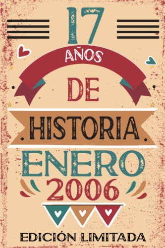 Comprar 17 Años De Historia Enero 2006: Libro visitas cuaderno 110 páginas felicitaciones idea regalo regalo Para la esposa novia Cumpleaños mujer La madre Rebajas 2023 | regaloscumple.com