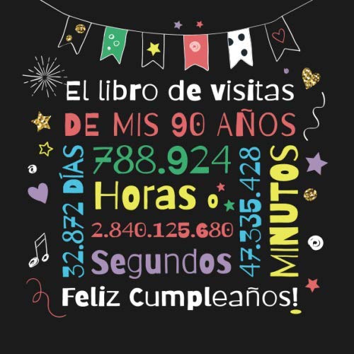Comprar El libro visitas mis 90 años: Decoración para el 90 cumpleaños – Regalos originales para hombre y mujer - 90 años - Libro firmas para felicitaciones y fotos Promoción los invitados Top Precio 2025 | regaloscumple.com