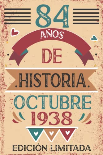 Comprar 84 Años De Historia Octubre 1938: Libro visitas cuaderno 110 páginas felicitaciones Catálogo idea regalo regalo Para la esposa novia mujer La madre Ofertas 2024 | regaloscumple.com