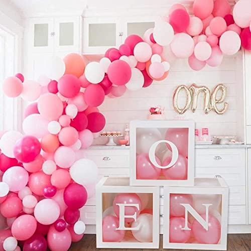 Ofertas en regaloscumple.com Cumpleaños niño niña, 3 cajas globos transparentes blancos con una letra,