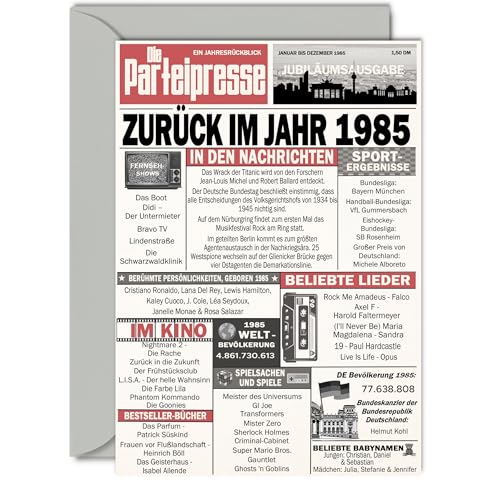Comprar Stuff4 39 Tarjetas cumpleaños para hombres y mujeres - Regreso al año 1985 Periódico - 39 Feliz Cumpleaños Aniversario Boda Tarjeta Vintage Nacido 1985 127 mm x 178 mm Tarjetas Cumpleaños Felicitación Rebajas 2024 | regaloscumple.com