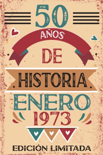 Consigue ahora 50 Años De Historia Enero 1973: Libro visitas cuaderno 110 páginas felicitaciones idea regalo regalo Para la BlackFriday esposa novia mujer La madre Ofertas 2025 | regaloscumple.com