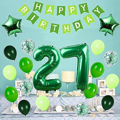Dónde comprar en España Decoración hombre y mujer, 27 años verde decoración cumpleaños globos 27