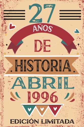 Comprar 27 Años De Historia Abril 1996: Libro visitas cuaderno 110 páginas felicitaciones idea Promoción regalo regalo Para la esposa novia mujer La madre Rebajas 2025 | regaloscumple.com