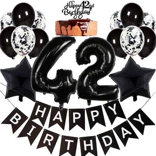 Consigue ahora Ouceanwin Globos 42 Cumpleaños Hombre Decoración Cumpleaños 42 años Mujer Negro Decoración para Tartas Catálogo Cumpleaños 42 Cake Topper Happy Birthday Decoracion Fiesta 42 años Cumpleaños Adulto Ofertas 2025 | regaloscumple.com