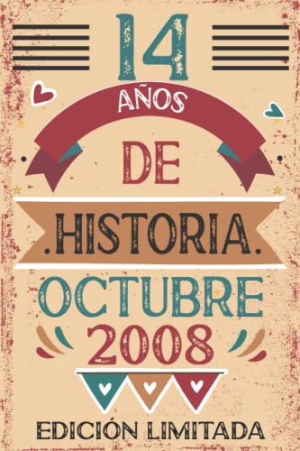 Comprar 14 Años De Historia Octubre 2008: Libro visitas cuaderno 110 páginas felicitaciones idea regalo Cumpleaños regalo Para la esposa novia mujer La madre Top Precio 2025 | regaloscumple.com