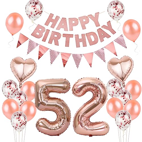 Comprar Globos 52 cumpleaños Mujer decoracion oro rosa decoracion cumpleaños 52 años Promoción Mujer globos 52 cumpleaños decoracion 52 cumpleaños Mujer decoracion oro rosa banderola 52 cumpleaños Mujer decoracion Ofertas 2024 | regaloscumple.com