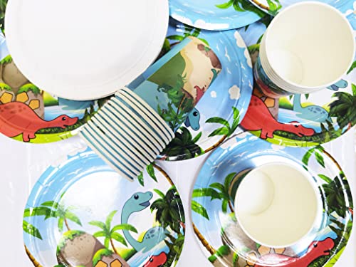 Ofertas de última hora Shamoparty Juego Dinosaurio, Party Tazas Pajitas Mantel Vajilla Cumpleaños Invitados)
