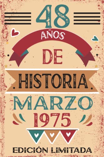 Comprar 48 Años De Historia Marzo 1975: Libro visitas cuaderno 110 páginas felicitaciones Navidad idea regalo regalo Para la esposa novia mujer La madre Top Precio 2024 | regaloscumple.com