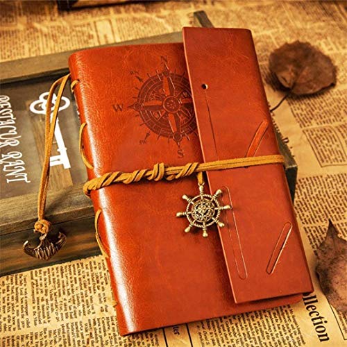 Dónde comprar en España HRYSPN retro, cuero, diario PU Agenda, Notas, Náutico Timón Marrón)