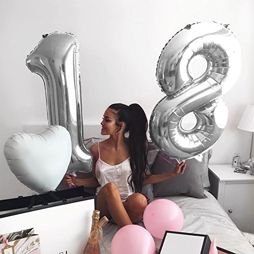 Comprar ahora Envami® Globos de Cumpleãnos 9 Plateado - 101 CM Globo