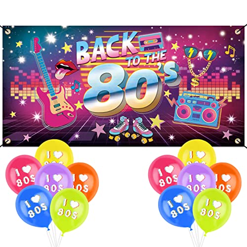 Comprar GEBETTER Decoración Navidad Fiesta Años 80 1*Pancarta + 12*Globos Adorno Fiesta Vuelta a los Años 80 Party Back To The 80s Hip Hop 1980 Cartel Retro Pared Casa Photocall Fondo Foto Cumpleaños Ofertas 2023 | regaloscumple.com