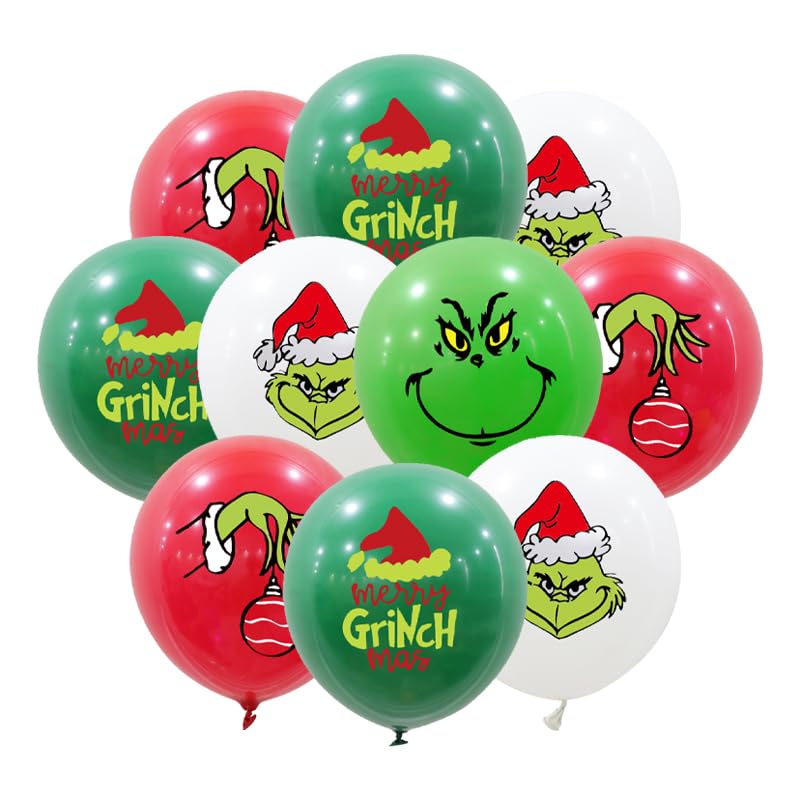 Consigue ahora 20 globos Navidad Navidad verdes peludos globos látex Grinch 12 pulgadas para decoraciones fiesta Navidad globos rojos verdes y blancos para fiesta Año Nuevo suministros decoración Ofertas 2024 | regaloscumple.com