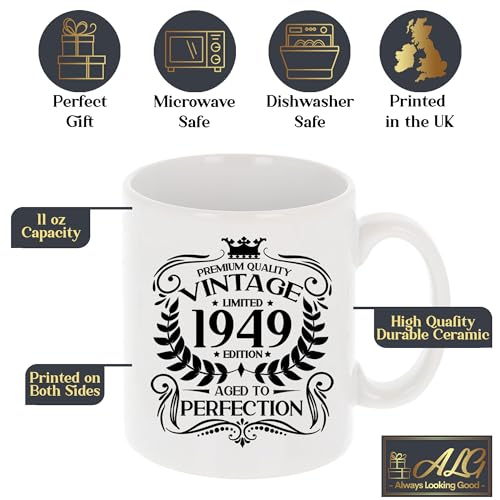Ofertas de última hora Always Looking Good Regalo de cumpleaños número 75 para hombres, diseño vintage 1949 envejecido a la perfección, regalo los amantes del café, taza té, niños años,