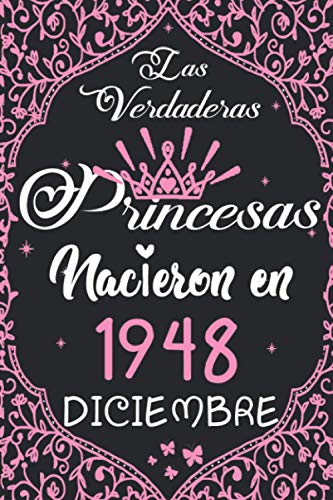 Consigue ahora BlackFriday Las Verdaderas Princesas Nacieron en 1948 Diciembre: Regalo cumpleaños 72 años para mujeres cuaderno forrado cuaderno cumpleaños regalo ... niñas tía novia 6 * 9 pulgadas 120 pagina Top Precio 2025 | regaloscumple.com