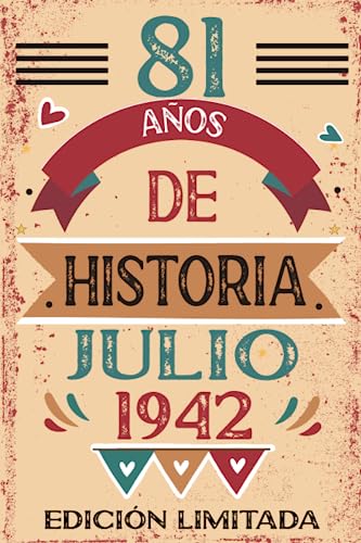 Comprar 81 Años Cumpleaños De Historia Julio 1942: Libro visitas cuaderno 110 páginas felicitaciones idea regalo regalo Para la esposa novia mujer La madre Ofertas 2024 | regaloscumple.com