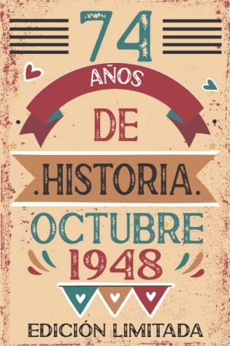 Consigue ahora 74 Años De Historia Octubre 1948: Libro visitas cuaderno 110 páginas felicitaciones idea Cumpleaños regalo regalo Para la esposa novia mujer La madre Rebajas 2023 | regaloscumple.com