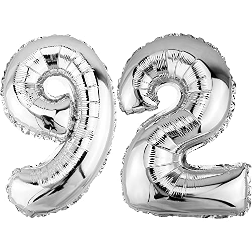 Comprar DekoRex Globo plateado 82 cm Catálogo para cumpleaños aniversario boda decoración (número 92) Top Precio 2025 | regaloscumple.com